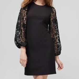 WHBM Lace Sleeve Shift Dress, Color: Black
